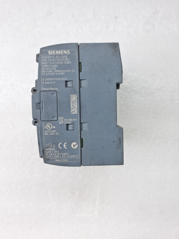 SIEMENS S7-1200 6ES7 214-1HG31-0XB0 CPU 1214C DC/DC/RLY (USED WORKING)